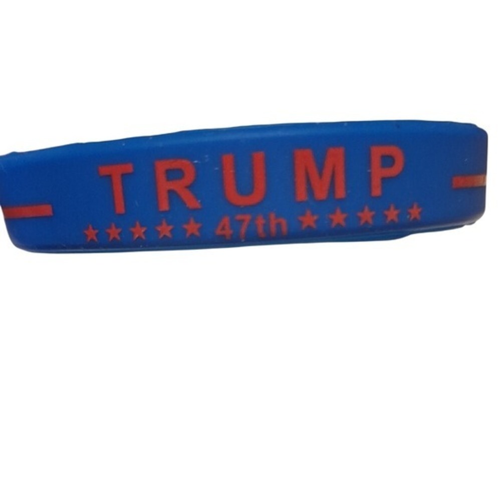 Trump 47th Make America Great‎ Again Blue Silicone Wristband MAGA Bracelet 8in